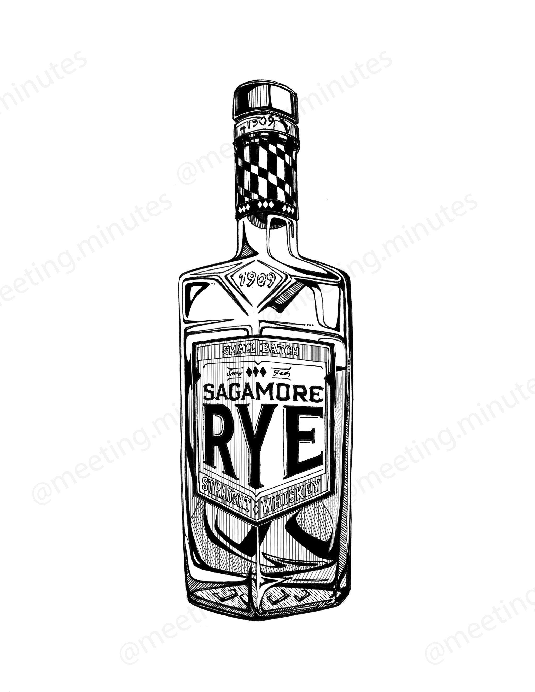 Small Batch Bottle Print 8x10