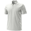 Men's White Striped Short Sleeve Polo